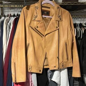 FRYE Leather Studded Tan Jacket